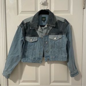 Patchwork Cropped Jean Jacket